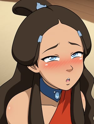 Katara, KataraFire, hypnotized, blushing, girl with expression of pleasure,sexy body, ecchi, pleasured_face, visibly_pleasured, crawling