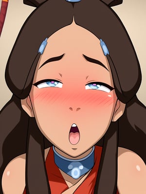 Katara, KataraFire, hypnotized, blushing, girl with expression of pleasure,sexy body, ecchi, pleasured_face,twirling hair