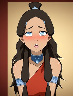 Katara, KataraFire, hypnotized, blushing, girl with expression of pleasure,sexy body, ecchi, pleasured_face, full_body