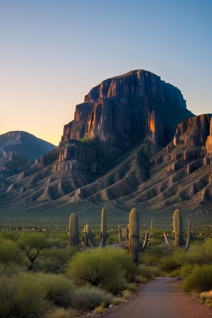 superstition mountains at night