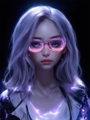 Similar graph, a cyberpunk girl, Wear clear neon glasses, cyberpunk., golden ratio details, 32k uhd, fantasy, cyberpunk, intricate, decadent, highly detailed, digital painting, ever after high, octane render, artstation, concept art, smooth, sharp focus, illustration, art by artgerm, loish, wlop. (heartwarming, uplifting, charming), (UHD, masterpiece, detailed eyes, detailed face, highest quality), (light leaks, subsurface scattering, rim light, beautiful lighting and shading, deep background, vibrant complementary colors, sharp focus)