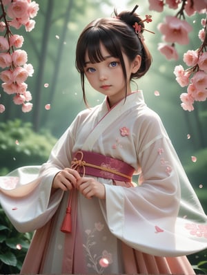 score_9, score_8_up, score_7_up,
 1girl,solo,loli,
hanfu,wide sleeves,long sleeves,sleeves past fingers,see-through,hair stick,hair ornament,
macro photo,translucent petals,Flowers glow,high quality,cover art,soft light,plum_blossom,delicate and charming,gradient,green_background,flowing light,extreme detailed,colorful particles,Flowing light,contour light,Hyperrealistic art,Bright and colorful,Glow particle,