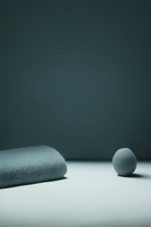 A minimalist still life setup against a simple flat background, with a single object or small grouping of objects placed centrally, devoid of distractions or clutter. Soft, even lighting illuminates the scene from a 45-degree angle, creating a shallow depth of field and emphasizing the subject's textures and forms.