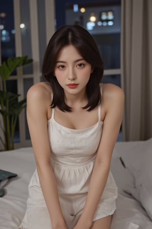 score_9, score_8_up, score_7_up, source_real, realistic, photo, best quality, masterpiece, (extremely detailed), intricate, Extremely Realistic, (((SFW))), Enhanced all, BREAK.

A beautiful Korean girl is sleeping on the bed at night in a nightgown, half body shot,