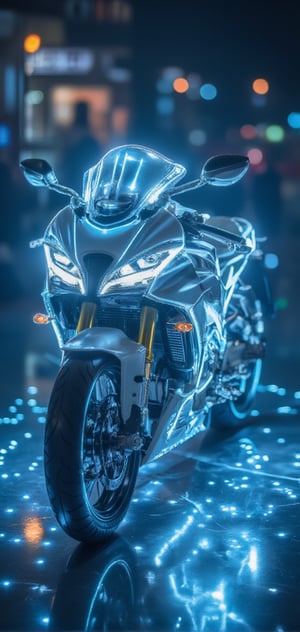 TRON Light Cycle, the super cool "Light Cycle" motorcycle, 32K, -- Chaos <30>, (eye level angle), (close-up), (realistic), (amount of light), (high Image quality), (Volume light) 32K   --chaos <20>  --uplight、（Eye level angle）、（close-up）、（photoreal）、（volumetric light）
