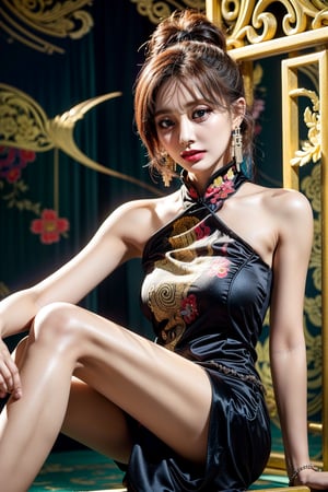 (masterpiece, top quality, best quality, official art, beautiful and aesthetic:1.2), (Tzuyu:1.3), extremely detailed,(fractal art:1.1),(colorful:1.1)(flowers:1.3),highest detailed,(zentangle:1.2), (dynamic pose), (abstract background:1.3), (chinese dress:1.2), (shiny skin), (many colors:1.4), ,(earrings:1.4), perfect light