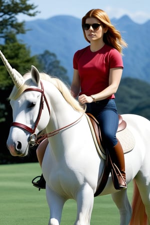 young Kate Mara is riding a UNICORN