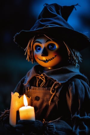 Dark night, Candle Light, Chani, blue eyes, as scarecrow,