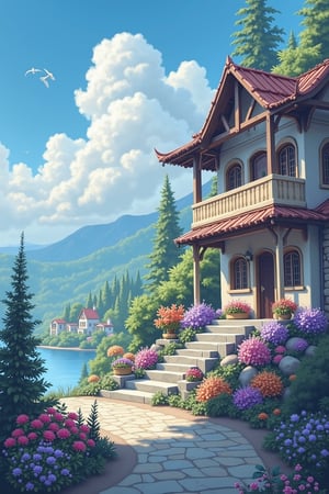 Monet style, building, scenery, realism, hyper realistic, photography, oil painting, blurry effect, Best quality, 4K, 8K, high-resolution, masterpiece, ultra-detailed, photorealistic, soft natural volumetric cinematic perfect light, 
.
.
Digital illustration, Digital Painting, digital art style, fantasy detailers, more details, oil painting effect, fantasy art style, 