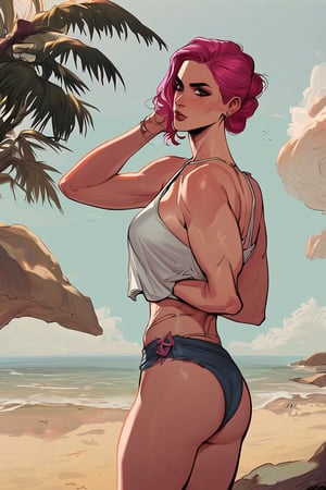 score_9, score_8_up, score_7_up, score_7, score_6_up, 

close_up, 1woman, (sexy young nathalie dormer | cara delavigne), (short pink hair:1.2), (makeup:1.2), standing at the beach,

BWcomic,Flatdraw,2Dcomic