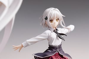 score9_up, score8_up, score7_up, score6_up, 
KONEKO TOUJOU, SHORT HAIR, HAIR ORNAMENT, YELLOW EYES, WHITE HAIR,
SKIRT, SCHOOL UNIFORM, SHIRT, WHITE SHIRT, COLLARED SHIRT, NECKERCHIEF, BLACK NECKERCHIEF, LONG SLEEVES, RED SKIRT, solo,





