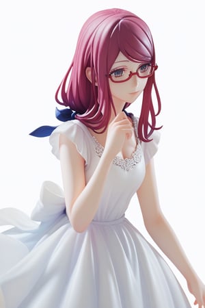 ,  score9_up, score8_up, score7_up, score6_up, slimes_rize, woman, solo, dress, red glasses, 

,(( white background, blank background)),