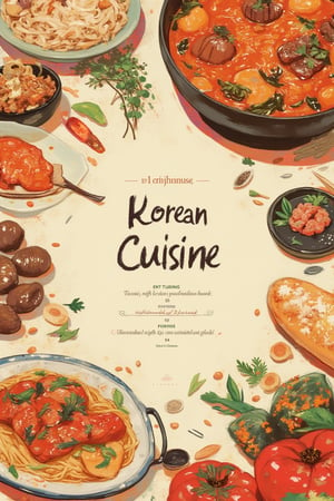 creat illustration art of Korean Cuisine Menu.,animaport