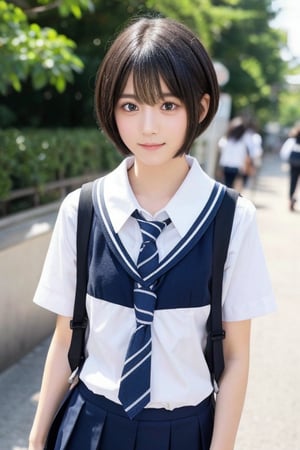 school uniform, ショートカット,shortcut  hair,