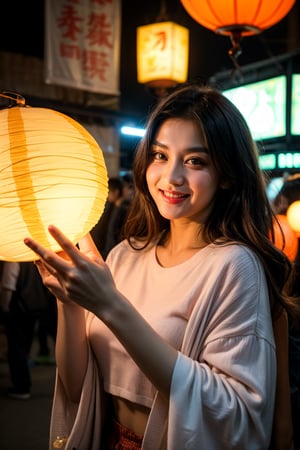 A young woman's eyes widen as she wanders through the kaleidoscope of lanterns at the Festival of Lights in Tokyo. Vibrant hues of pink, blue, and gold envelop her, accompanied by the sweet aroma of street food and the distant hum of taiko drums. She twirls amidst fluttering kites and laughing children, feeling like a kid herself. As she pauses to admire a giant LED dragon, its fiery eyes seeming to gaze directly into hers, she realizes that amidst the sensory overload, her worries have melted away, replaced by an infectious joy and sense of liberation. For the first time in months, she feels carefree, untethered from the constraints of her daily routine.