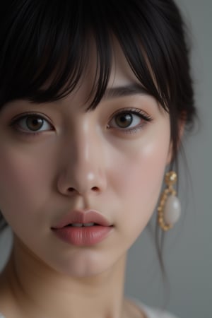 close-up, japanese idol, 18 year old, black eyes, pixie cut hair, ultra-realistic, portrait, shot on a Sony A7III, high quality --ar 35:64 --quality 2 --v 6.1