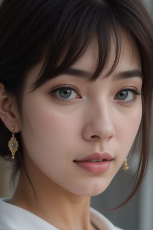 close-up, japanese idol, 18 year old, black eyes, pixie cut hair, ultra-realistic, portrait, shot on a Sony A7III, high quality --ar 35:64 --quality 2 --v 6.1