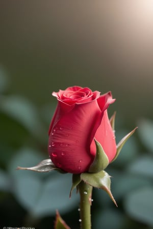 (((Masterpiece photography)), best quality ((macroscopic)) (beautiful photo of a water droplet), inside a red rose, side view, low s  shot, excellent detail, perfect resolution, ((50x magnification)), great lighting, excellent depth of field, blurred background, canon r5, diffuser, great focus stacking, macro lens