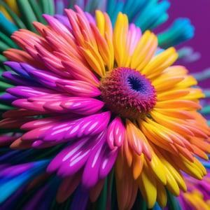 Surreal masterpiece by trending artists, ((((cow exploding into a flower)))), vivid colors, bloom style macro shot, UHD 16K still frame.