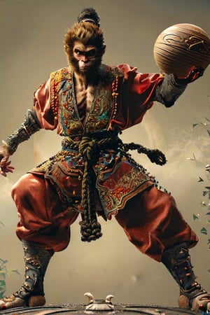 2. Wukong, a man in a costume holding a ball

