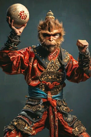 2. Wukong, a man in a costume holding a ball

