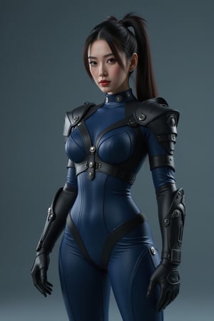 Tall, attractive woman in her 40s with a tough character; He wears a tight battle costume in shades of blue and black. The costume has a modern and attractive design that leaves the waist and legs exposed. The shoulders and chest part of the costume look more like armor and have a unique style. He is depicted as a character with long dark brown or black hair. Her hair is usually tied up or in a ponytail. Her beauty and elegant facial features stand out. Their most iconic weapons are their fans. These fans have metal blades and are used for both attack and defense. He throws his fans during combat, damaging his enemies. ((Masterpiece at maximum 16K resolution):1.6),((soft_color_photography:)1.5), ((Ultra Detailed):1.4),((Film-like still images and dynamic angles):1.3). | ((cinematic shot of beautiful woman in tight combat suit of special forces):1.2), ((Beautiful woman in tight combat suit costume):1.1), ((focus on tight combat suit):1.3); (cinematic lens), (luminous object), (Tyndall effect), (military atmosphere), (vibration), (visual experience), (Realism), (Realistic), award-winning graphics, dark shot, film grain, highly detailed, Digital Art, rtx, Unreal Engine, scene concept anti-glare effect, All shot with sharp focus. | Presented in ultra-high resolution UHD and retina quality, this masterpiece guarantees anatomical accuracy and super-detailed textured skin. Focused on high quality and accuracy, this award-winning depiction captures every nuance in stunning 16k resolution, immersing viewers in its realistic depiction. | ((perfect_composition, perfect_design, perfect_layout, perfect_detail, ultra_detailed)), ((enhance_all, fix_everything)), More Details, Enhance.