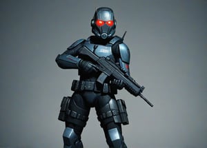 anti hero,standing,on legs,( borderlands )(zer0) full sute,helmet, glass visor,black visor,angeld visor ,large visor,armored sute, Holding heckler & Koch g 36 c" dark gray sute,