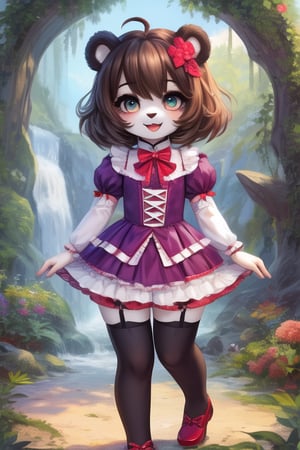 ((Full body)), panda girl, lolita fashion