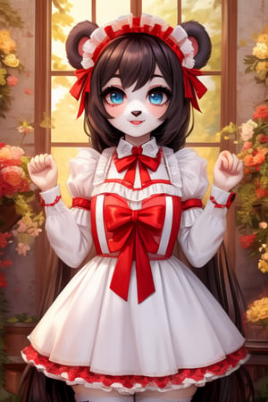 ((Full body)), panda girl, lolita fashion