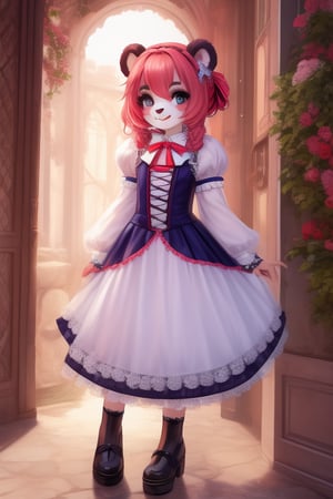 ((Full body)), panda girl, lolita fashion