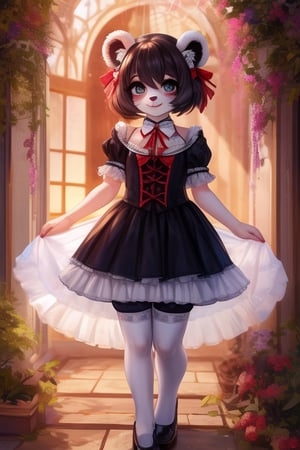 ((Full body)), panda girl, lolita fashion