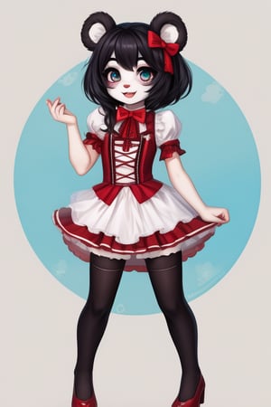 ((Full body)), panda girl, lolita fashion