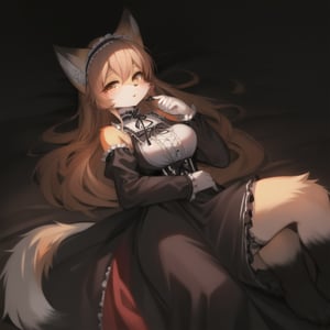 full_body, fox girl, gothic lolita