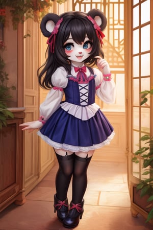 ((Full body)), panda girl, lolita fashion