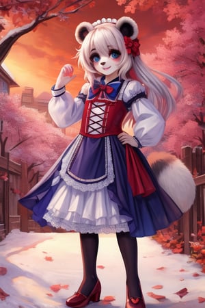 ((Full body)), panda girl, lolita fashion