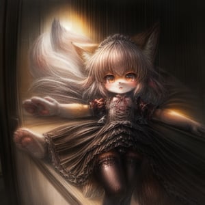 full_body, fox girl, gothic lolita