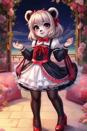 ((Full body)), panda girl, lolita fashion