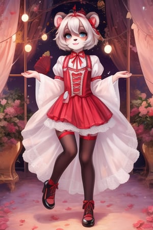 ((Full body)), panda girl, lolita fashion