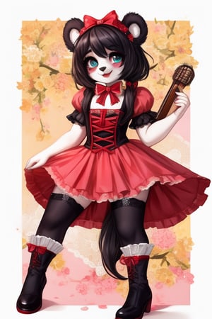 ((Full body)), panda girl, lolita fashion