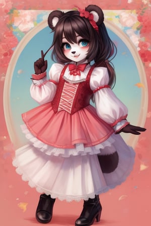 ((Full body)), panda girl, lolita fashion