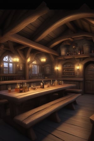 fantasy tavern interior, high quality, high definition, high resolution, masterpiece, beauty,