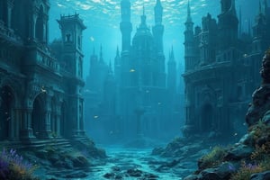 Underwater city panorama, filigree ancient architecture, bright aquamarin and lazur lights, smudge, splash, stain, watercolor, alphonse mucha, rococo, iridescent, mysterious, vapor, whimsical, symbolist painting, hd fine art, surrealism, concept art, fantasy art, unreal engine, colorful, intricate, elaborate, mixed media full colors, volumetric lighting, 8K, ultra hd, realistic, vivid colors, highly detailed, UHD drawing, pen and ink, perfect composition, beautiful detailed intricate insanely detailed octane render trending on artstation, 8k artistic photography, photorealistic concept art, soft natural volumetric cinematic perfect light, perfect composition, beautiful detailed intricate insanely detailed octane render trending on artstation, 8 k artistic photography, photorealistic concept art, soft natural volumetric cinematic perfect light
