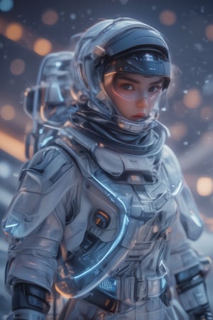  8k uhd, (masterpiece, best quality, ultra detailed), space, title says "Astronaut wear futuristic cybershawl" , SpaceSuiteXMiya, neon fashion trend, futuristic style