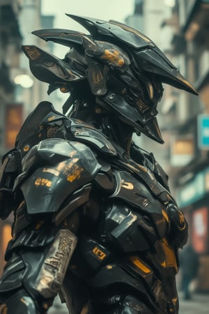 Poster of SCARECROW wearing mecha armour, niji style,Film style