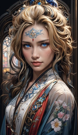 "\"masterpiece,best quality,official art, extremely detailed CG unity 8k wallpaper,absurdres,8k resolution,exquisite facial features,prefect face,Cinematic Lighting Art nouveau, Alfons Maria Mucha, clamp, centered, approaching perfection, dynamic, highly detailed, watercolor painting, light blonde hair, light blue eyes, western facial features, full body, wearing fantasy ancient Chinese costumes, dress like a hobo, one is westerners facial features, deep eye socket, overall color is relatively deep, 