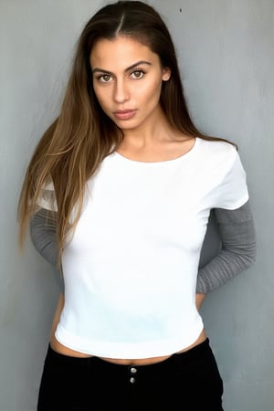 beautiful,indian,22 years,white_tan,long_face,large_eyes,brown_hair,grey_tshirt,black_pant,grow_body_parts,round_cheeks,beautiful_face,attractive,attractive_face_and_body,
