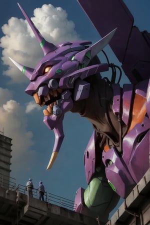 eva 01, evagod, evangelion mecha, science fiction, god cloud ligh, best quality, masterpiece, cyberpunk, close-up, full_body