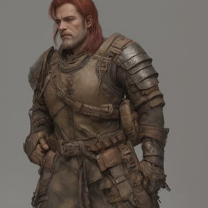 Male, dwarf,heavy_plate_armor,red_hair,medium_beard,undercut,center_compostioning,pouch_of_artifacers_tools_on_hip,moutain_background,fullbody,fully_clothed,metal_armor,wide_build