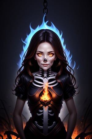 Good facial proportions,小林,
Necromancer. Harvest souls with a scythe. The skeleton hangs on a chain, glowing with blue flames. Intricate red runes float around. The surroundings were dim, except for the blue light emitted by the torch light source and the soul. High detail.