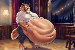 full body, standingup, standing a at table, conference, office meeting, many people, guests, big belly, large belly, mega bigger belly, round belly, fat belly, hands on belly,very obese,very big fat belly, (vore), (voreaphilia), (vore belly), (rubbing belly), (digestion vore), (unwilling prey), (prey struggling), (big belly), (oral vore), belly rubbing, nighttime, blue suit, three piece suit, light blue shirt, yellow tie, classroom, conference room, indoors, irritated, grumpy, annoyed, horns, full body, wolf legs, (by adios, by null-ghost), (photorealistic), hyper realistic, ultra detailed, ultra detailed background octane render, soft lighting, ultra detailed), best quality, good quality, beast (/disney/), soft lighting, ultra detailed), best quality, good quality, beast (/disney/),anthro,furry,photography, 8k, hi res,furry girl,feral,furry man,realistic,Iternal vore